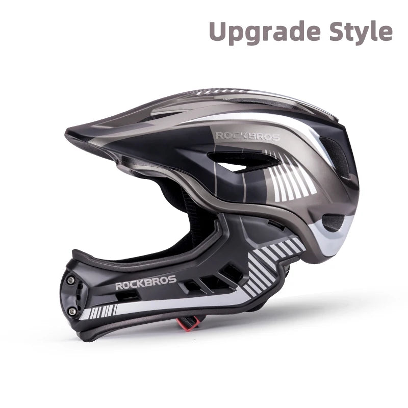ROCKBROS Child Cycling Helmet, Impact Resistant Detachable Full Face Helmet