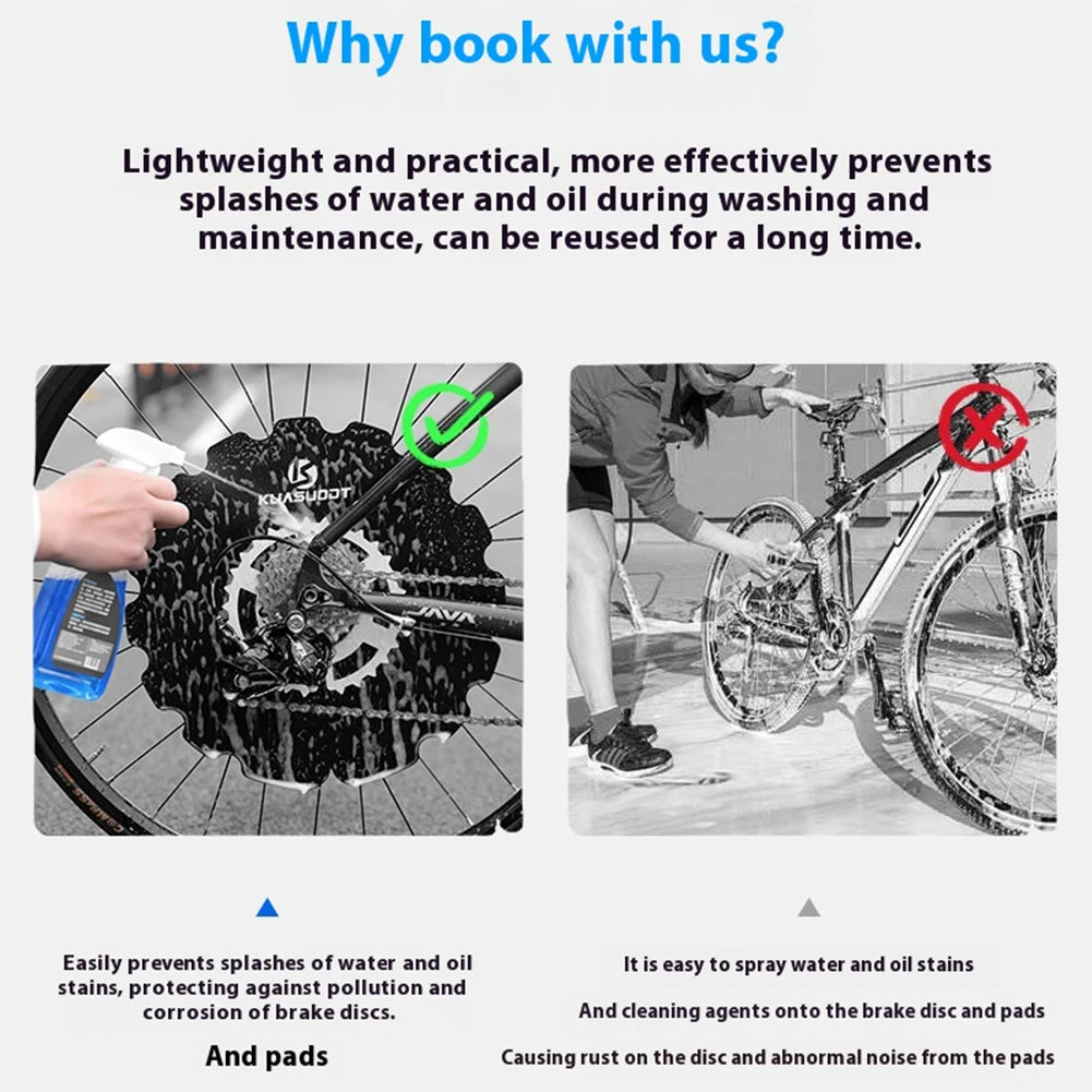 Bicycle Disc Brake Cover, Universal Bicycle Washing Disc, Reusable Bicycle Brake Anti Grime Cover for MTB Road Bike