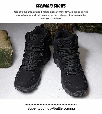 Men's casual tactical boots, lightweight, side zipper