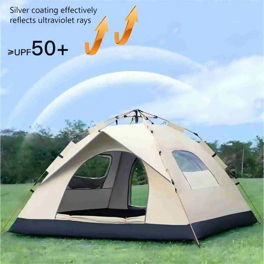 Outdoor shelter, Sunshade Self-driving Travel Camping Tent, Reactive outdoor Camping tent with Two doors and two windows