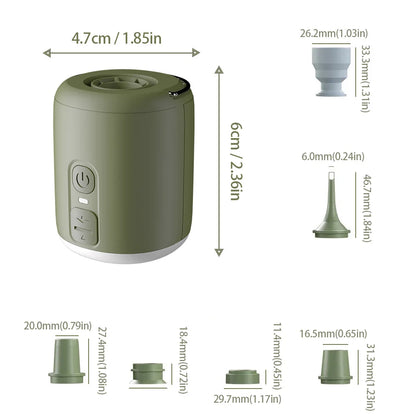 WESTTUNE Tiny Air Pump with Camping Lantern, 4.5kPa Air Pump with Magnetic Design for Inflatable Air Mattress  or Sleeping Pads