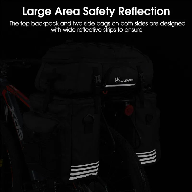 WEST BIKING Bicycle Rear Seat Bag, Waterproof Bike Pannier Bag, Multifunctional Bike Storage Bag