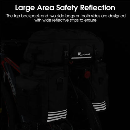 WEST BIKING Bicycle Rear Seat Bag, Waterproof Bike Pannier Bag, Multifunctional Bike Storage Bag