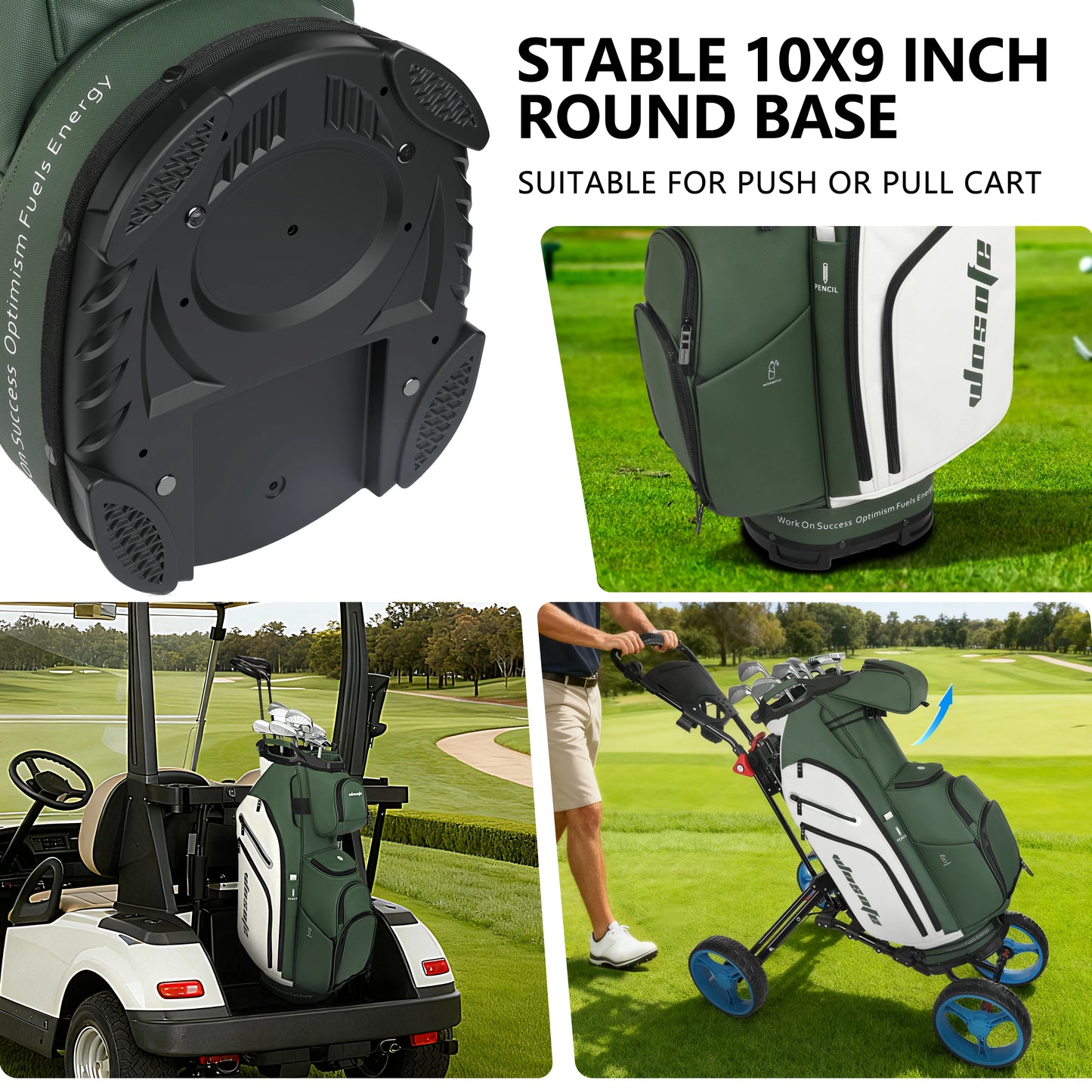 PU Leather Lightweight Men/Women Golf Bag, Multiple 10 Pockets, 14-Way Dividers,Cooler Pouch Golf Cart Bag