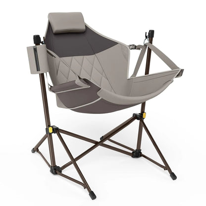 Hammock Camping Chair with Adjustable Backrest, Heavy Duty Folding Hammock Chair Supports 300 lbs.