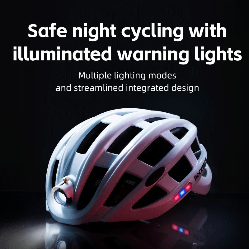 ROCKBROS Cycling Light Helmet, USB Charging Electric LED Front Light Helmet For Night Cycling