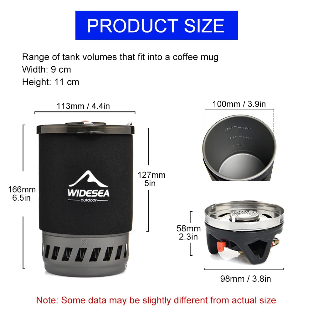 Widesea Camping Cooking System with Heat Exchanger, Outdoor Gas Stove Burner