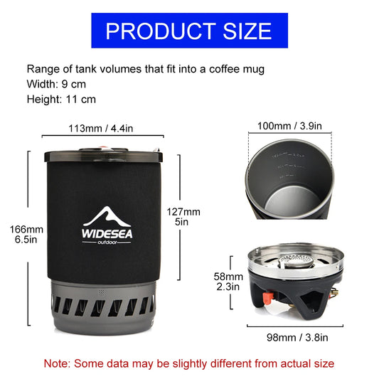 Widesea Camping Cooking System with Heat Exchanger, Outdoor Gas Stove Burner
