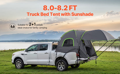 SucceBuy Pickup Truck Tent for Camping, Waterproof PU2000 2-3 Person Truck Bed Tent with Expandable Awning
