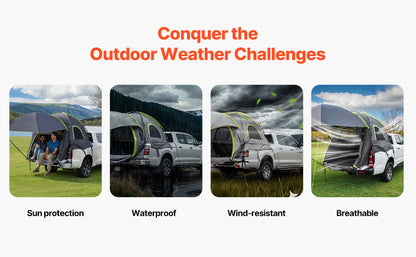 SucceBuy Pickup Truck Tent for Camping, Waterproof PU2000 2-3 Person Truck Bed Tent with Expandable Awning